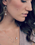 Vertical Frame Earrings • Coin Pearl