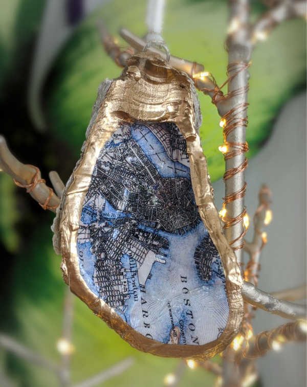 Boston Map Ornament • Oyster Shell