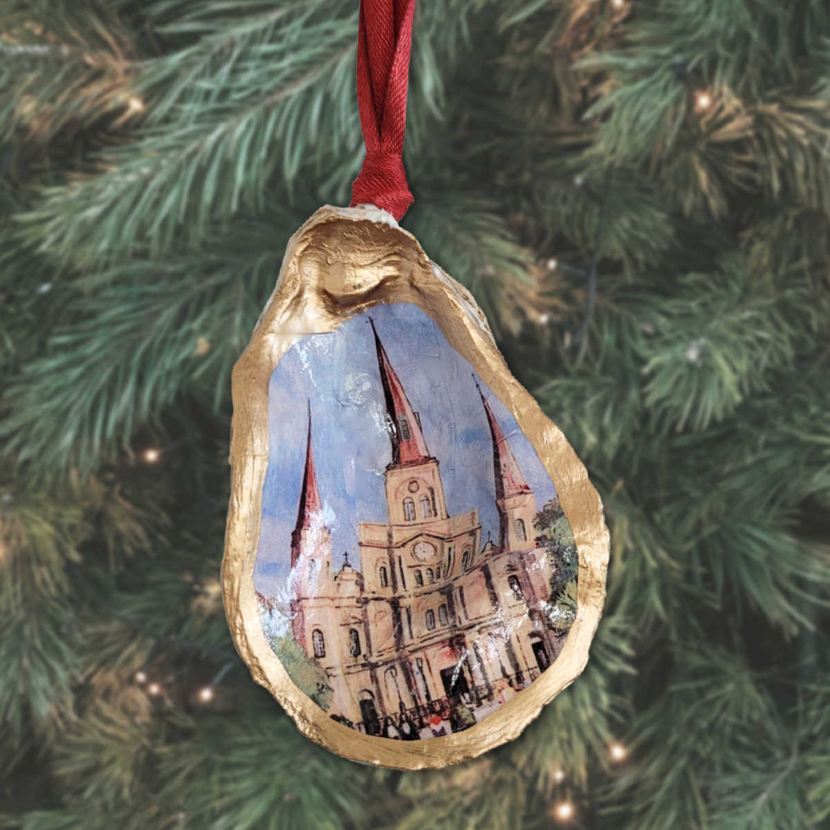St. Louis Cathedral Ornament • Oyster Shell
