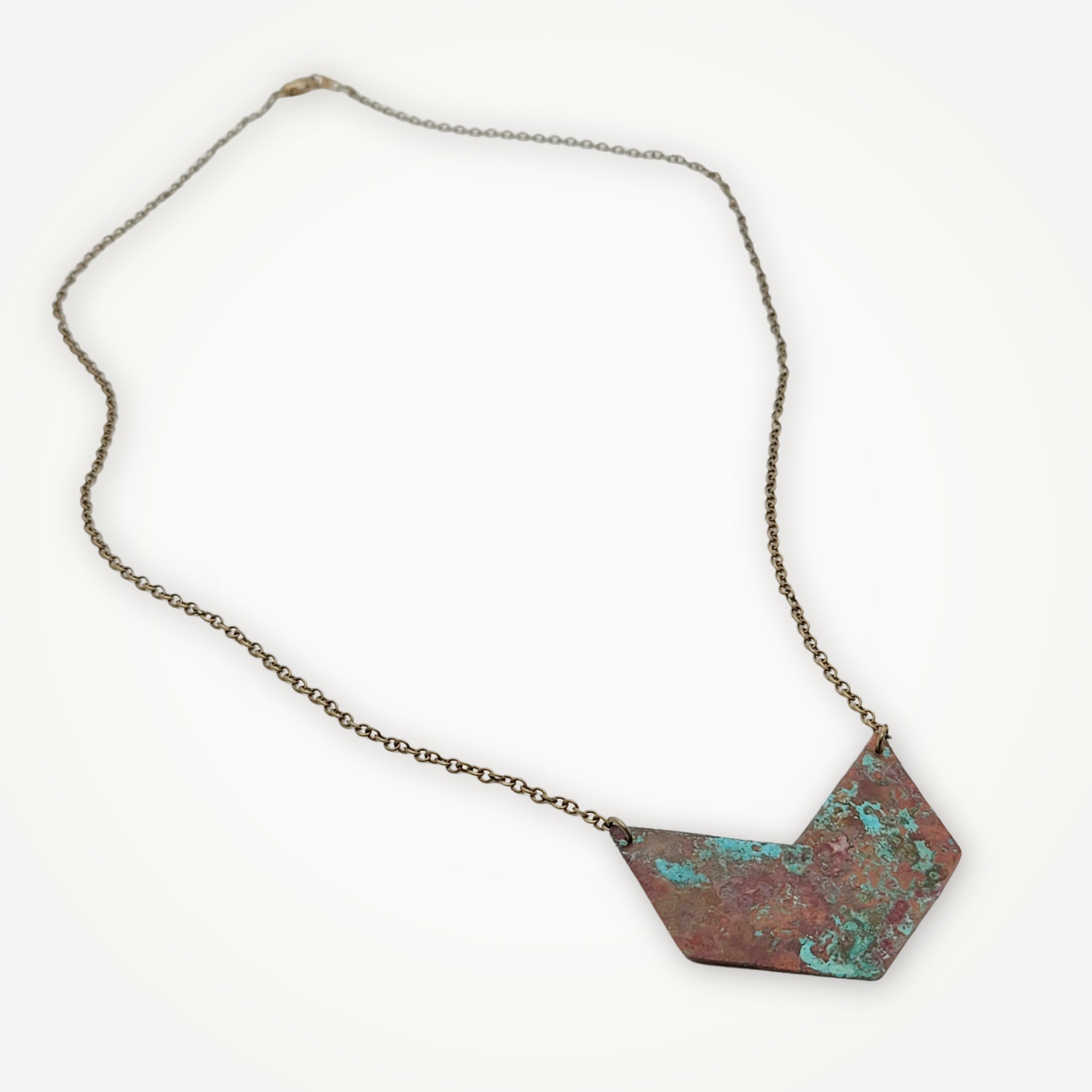 Patina Chevron Necklace Medium • Copper