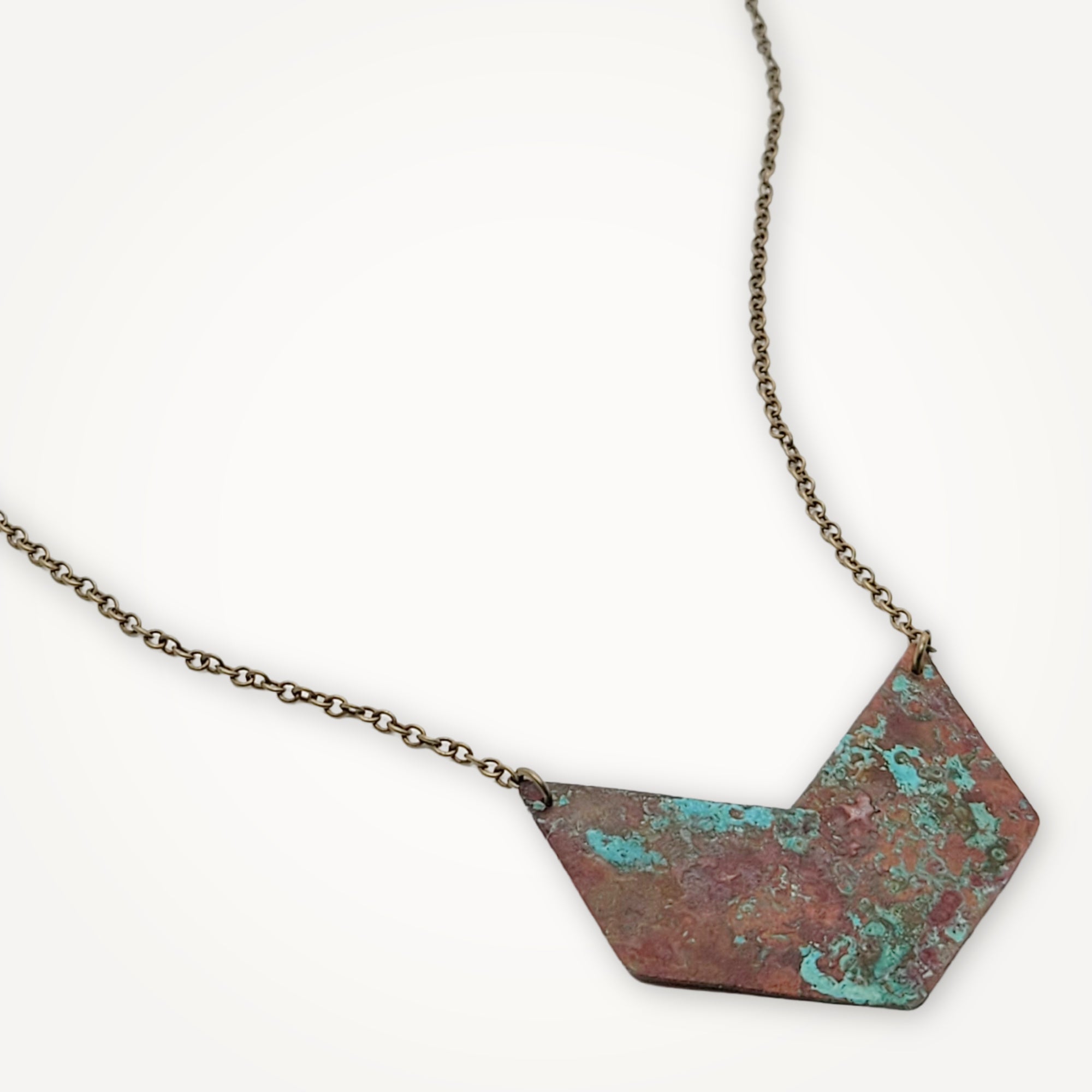 Patina Chevron Necklace Medium • Copper