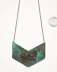 Patina Chevron Necklace Large • Copper