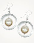 Organic Hoop Earrings • Choice of Coin Pearl