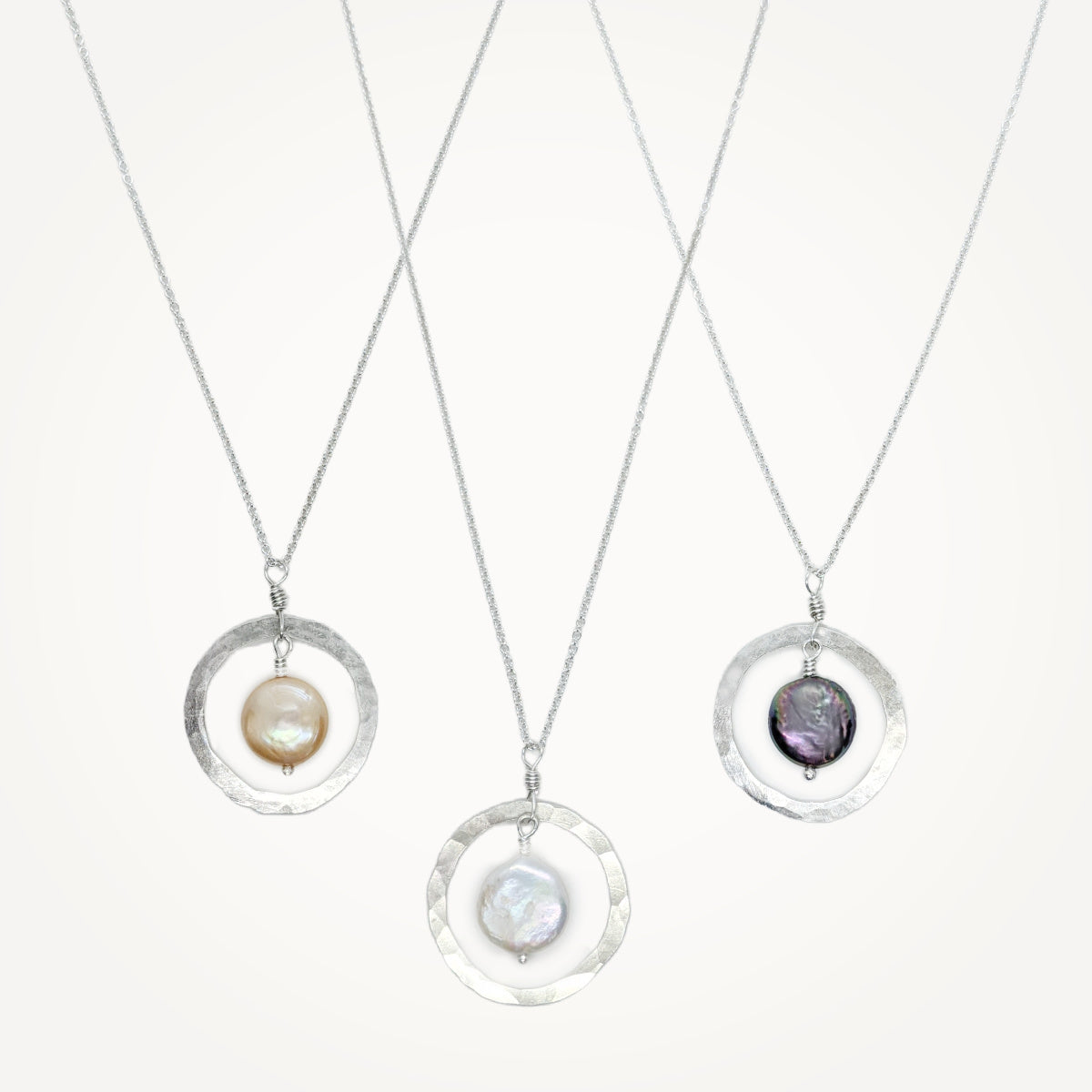 Organic Hoop Necklace • Coin Pearl
