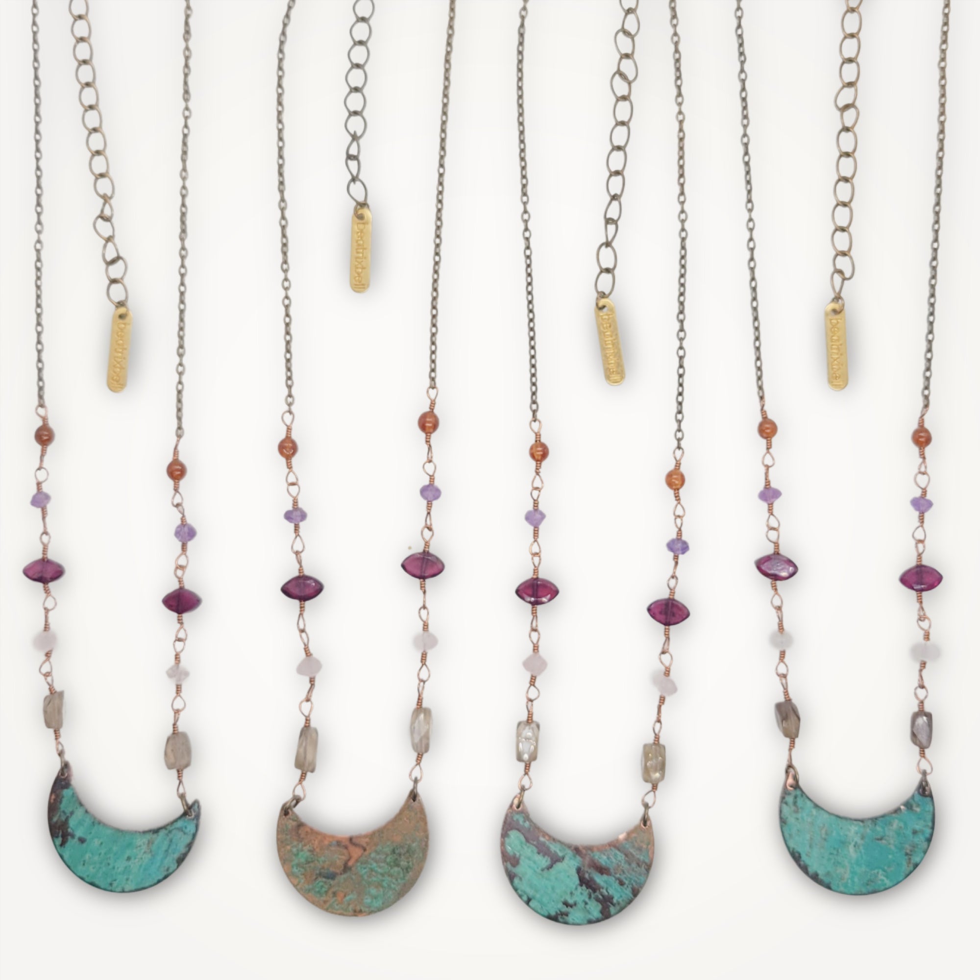 Rainbow Crystal + White Crystal LV Button Necklaces