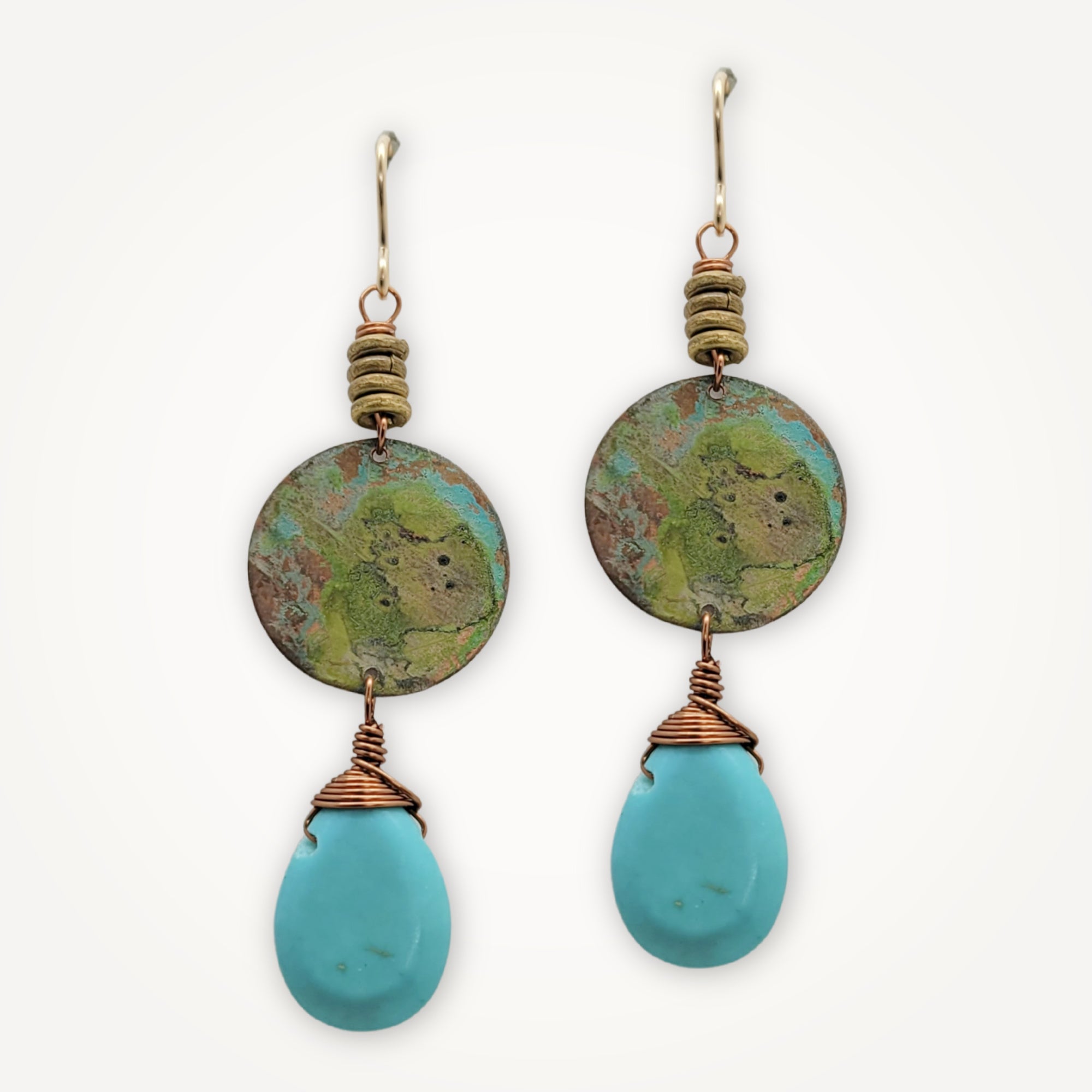 Charming Copper Earrings • Turquoise