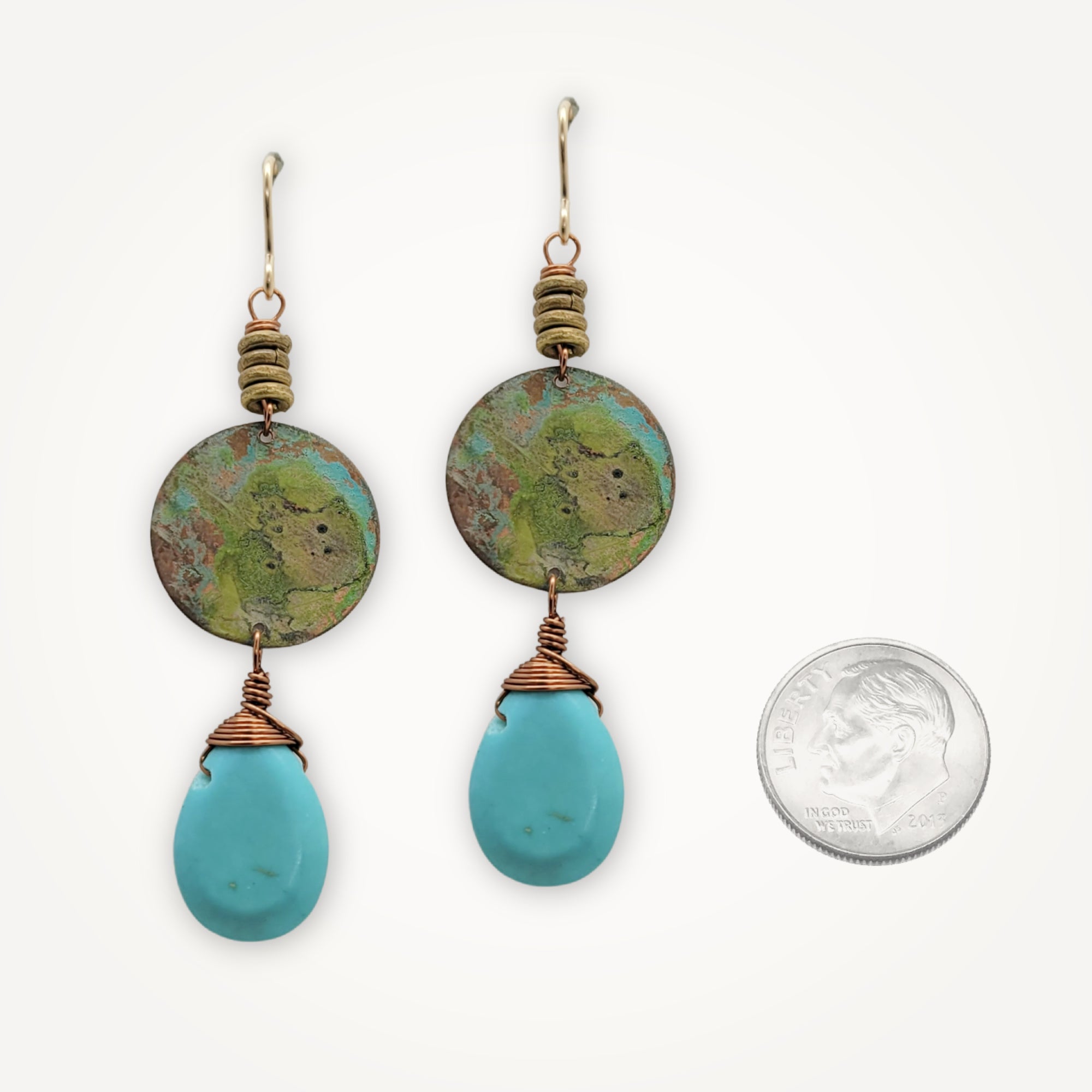 Charming Copper Earrings • Turquoise