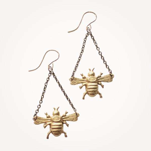Hanging Bee Earrings