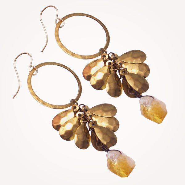 Flourish Earrings • Citrine