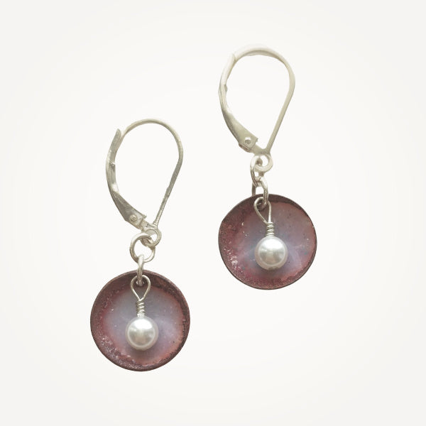 Oyster Earrings • Silver Enamel