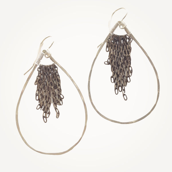 Leonne Teardrop Earrings • Silver Antique Mix