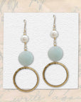 Estelle Earrings • Amazonite Gemstone Freshwater Pearl
