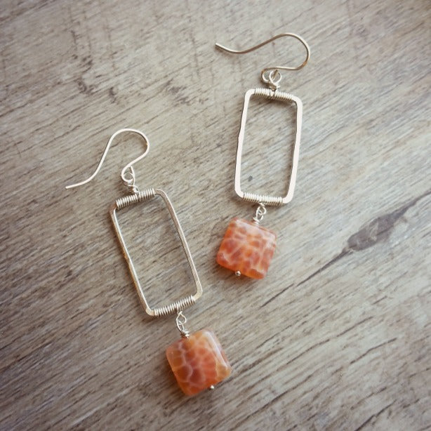 Fire clearance agate earrings