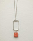 Vertical Frame Necklace • Fire Agate