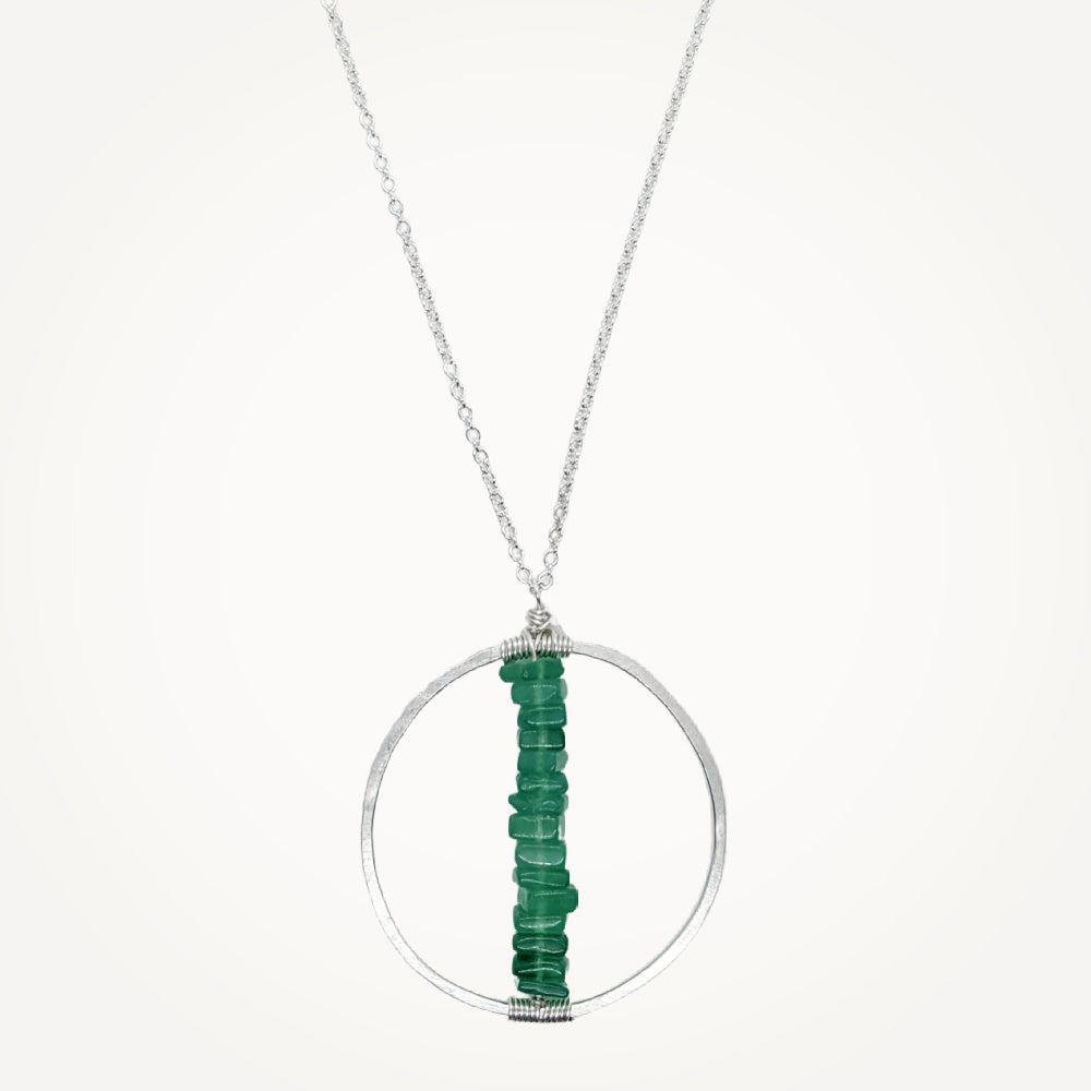Hoop Necklace • Chakra Green Onyx