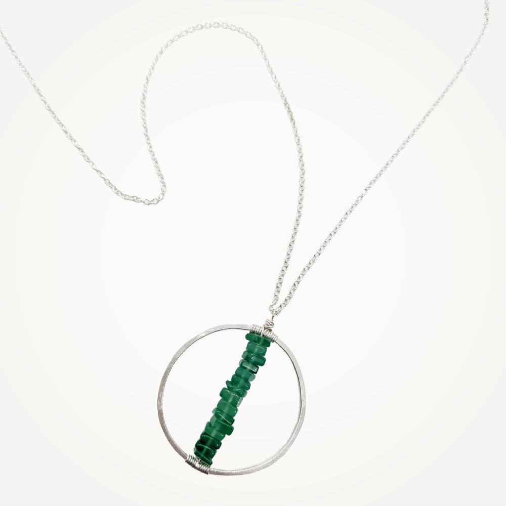 Hoop Necklace • Chakra Green Onyx