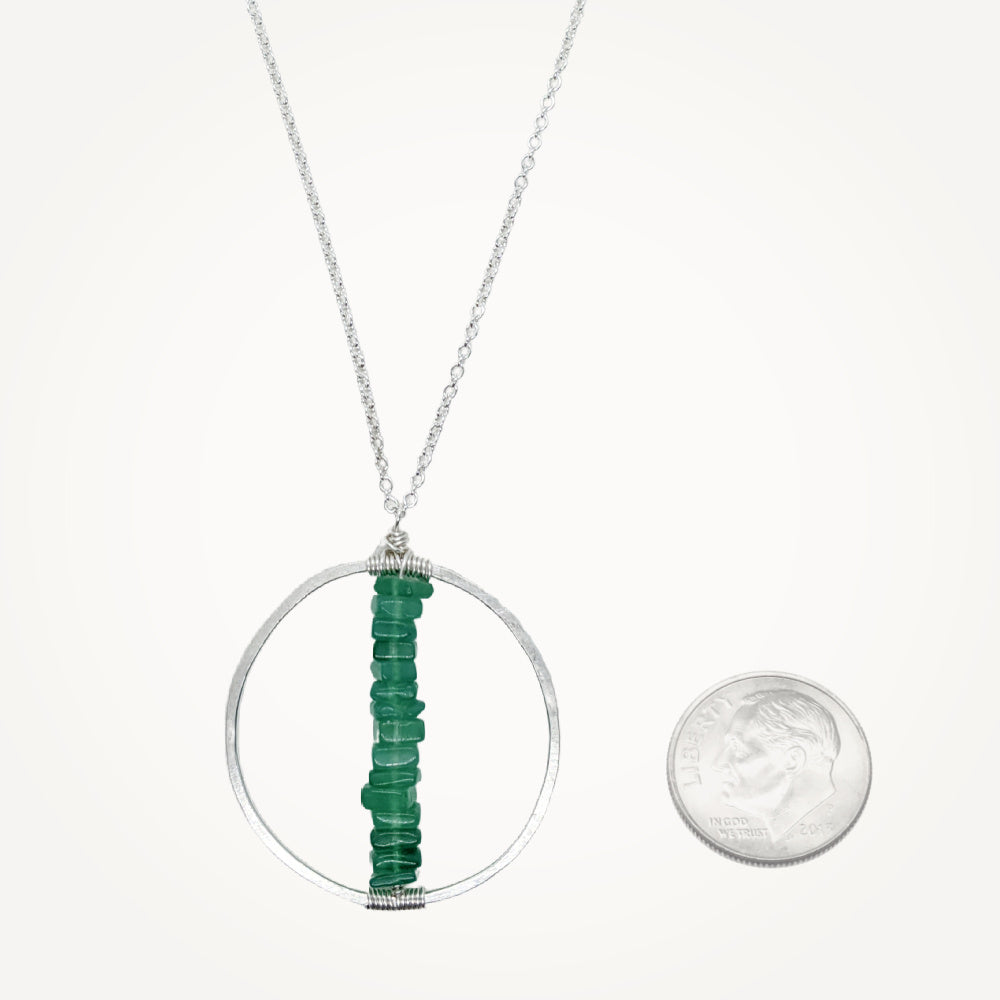 Hoop Necklace • Chakra Green Onyx