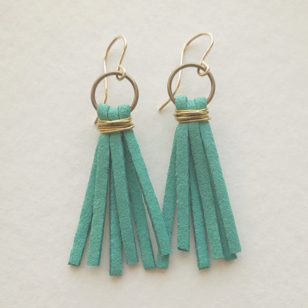 Petite Suede Fringe Earrings • Choice of Color