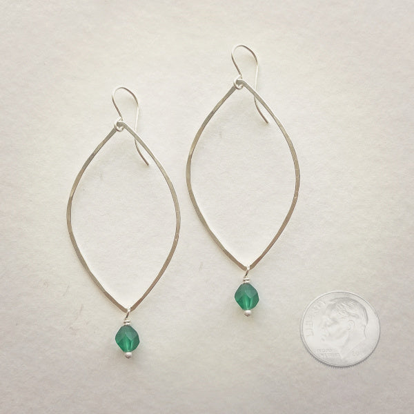 Marquise Earrings • Green Onyx
