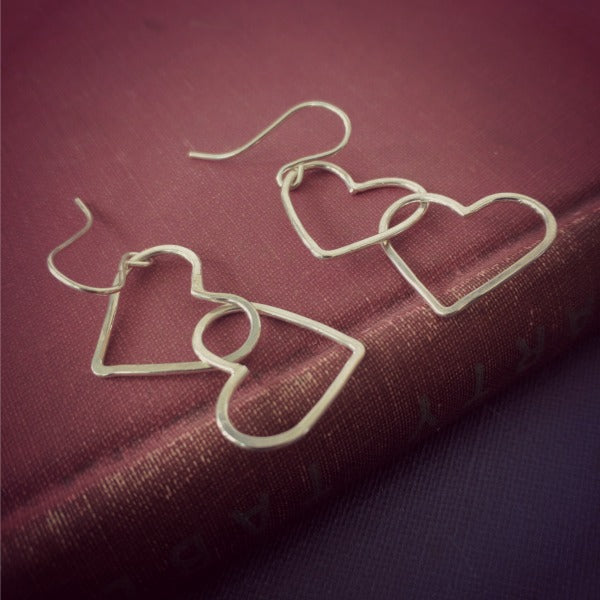 Links of Love Heart Earrings