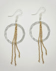 Organic Hoop Fringe Earrings • Gold