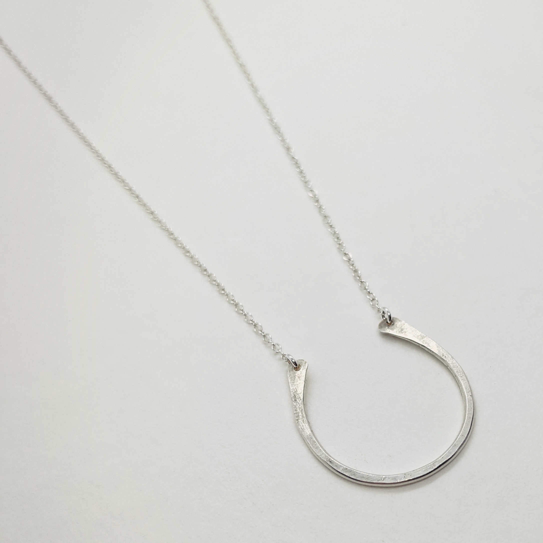 925 sterling silver necklace Realistic Horseshoe Jump Ring Necklace