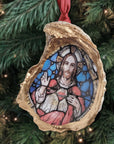 Jesus of the Sacred Heart • Oyster Shell Ornament