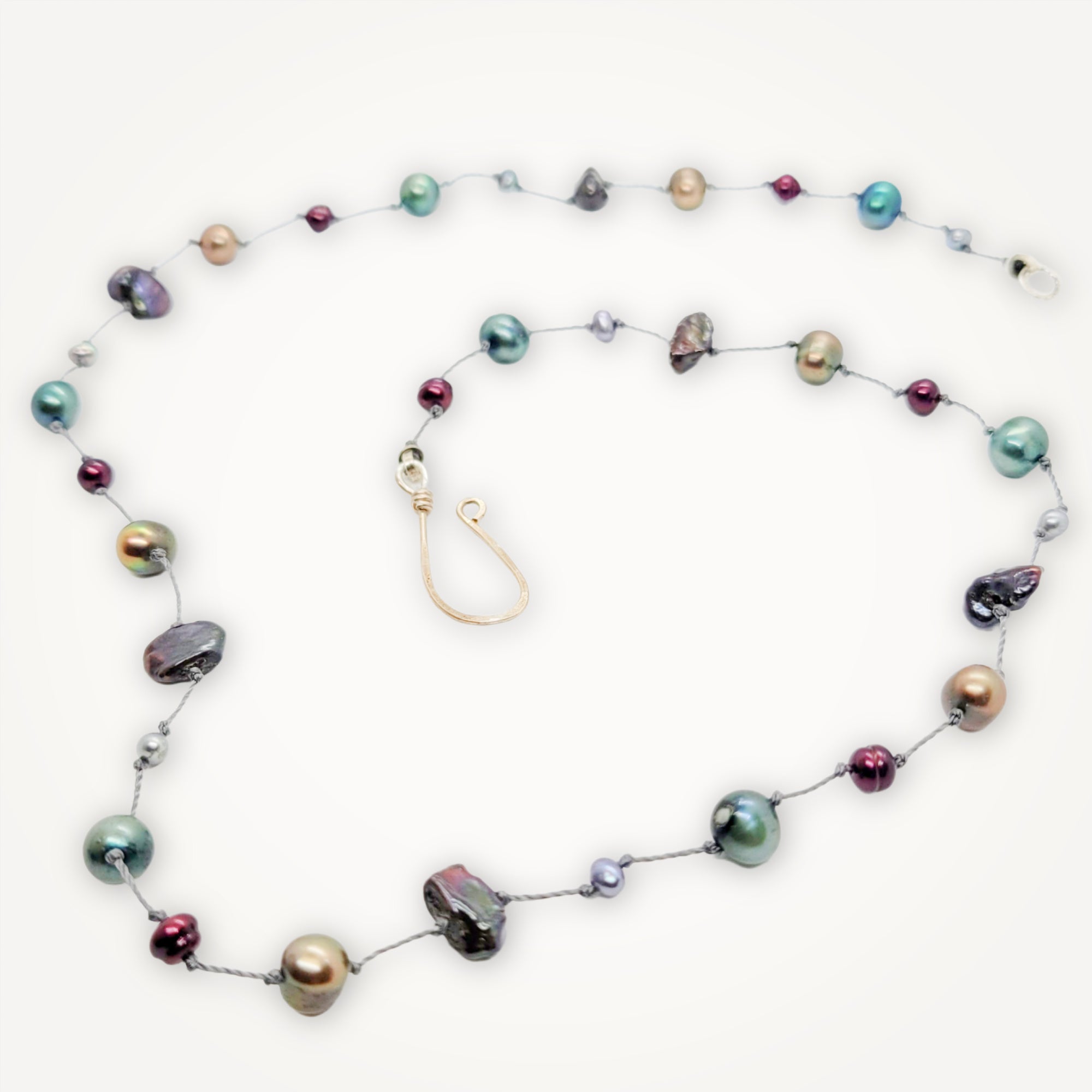 Jewel Tone Pearl Necklace Beatrixbell Handcrafted Jewelry Beatrixbell Handcrafted Jewelry Gift