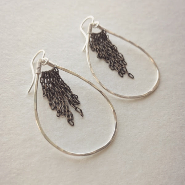 Leonne Teardrop Earrings • Silver Antique Mix