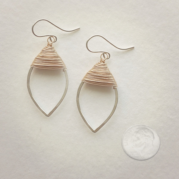 Wrapped Marquise Earrings • Petite