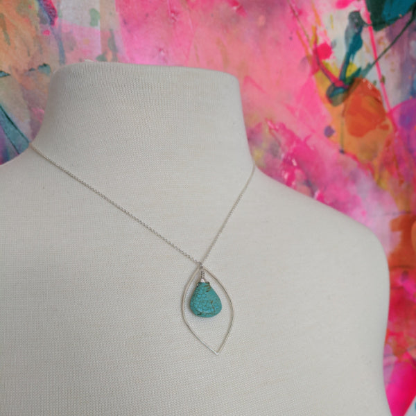 Marquise Necklace • Turquoise Teardrop