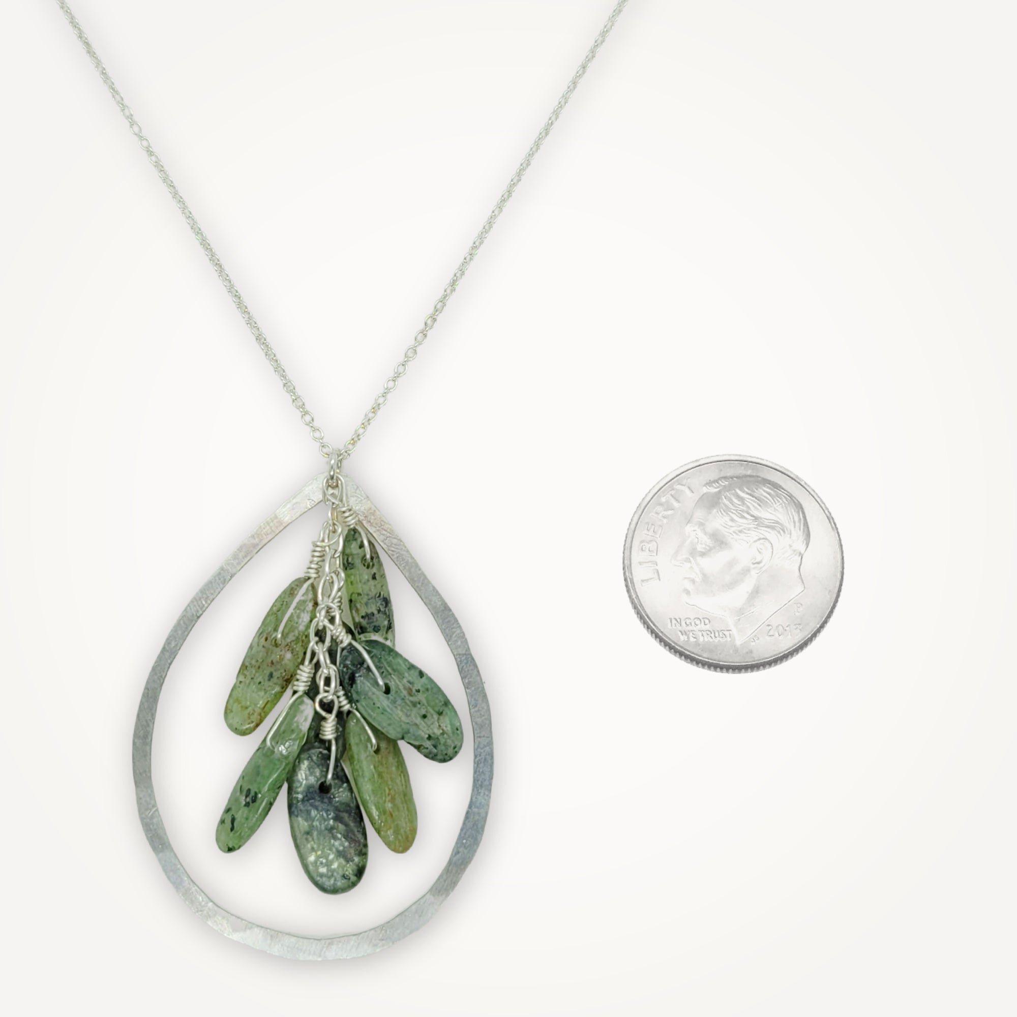 Green Quartz and Lemon Quartz Stones Pendants Necklace TRILLON 14711195440
