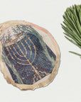 Hanukkah Menorah Ornament • Oyster Shell