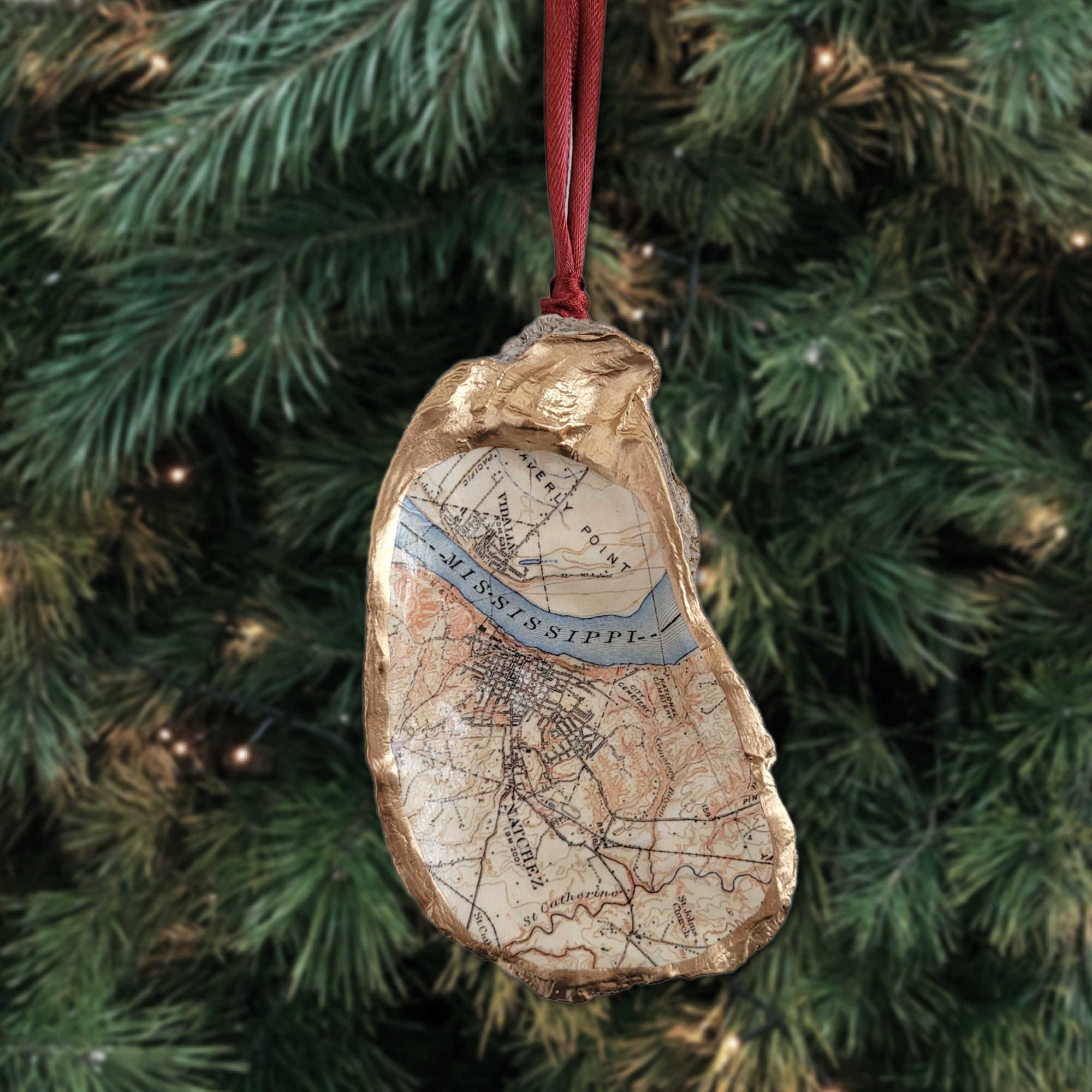 Map Ornaments • Custom Oyster Shell Ornaments