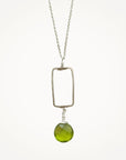 Vertical Frame Necklace • Spring Green Quartz