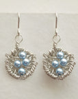 Silver Nest Earrings  • Choice of Pearls