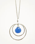 Orbit Hoop Necklace • Iris Blue Chalcedony