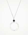 Organic Hoop Necklace • Gemstone