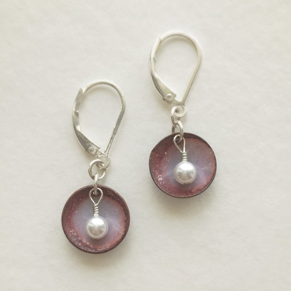 Oyster Earrings • Silver Enamel