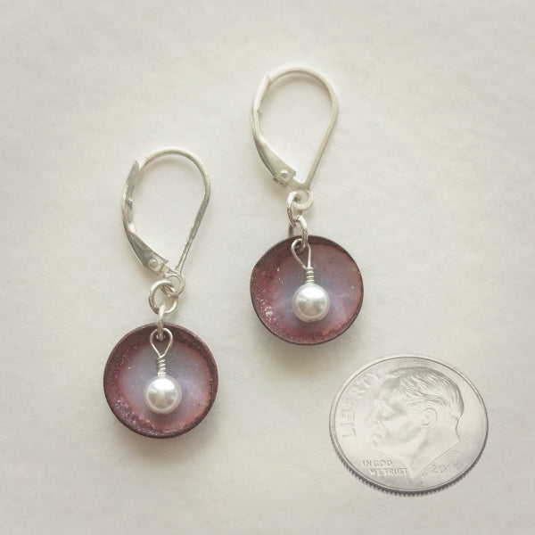 Oyster Earrings • Silver Enamel