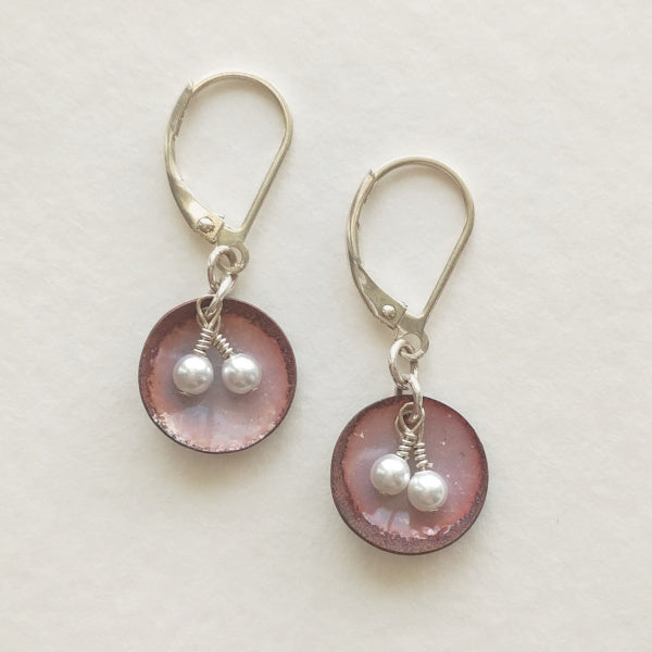 Oyster Earrings • Silver Enamel