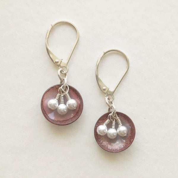 Oyster Earrings • Silver Enamel