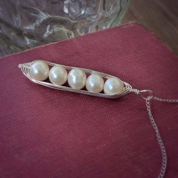 Silver Peapod Necklace • Your Choice of Peas