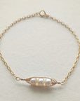 Petite Gold Peapod Bracelet • 1,2,3,4 or 5 pearls