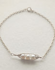 Petite Silver Peapod Bracelet • 1,2,3,4 or 5 pearls