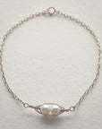 Petite Silver Peapod Bracelet • 1,2,3,4 or 5 pearls