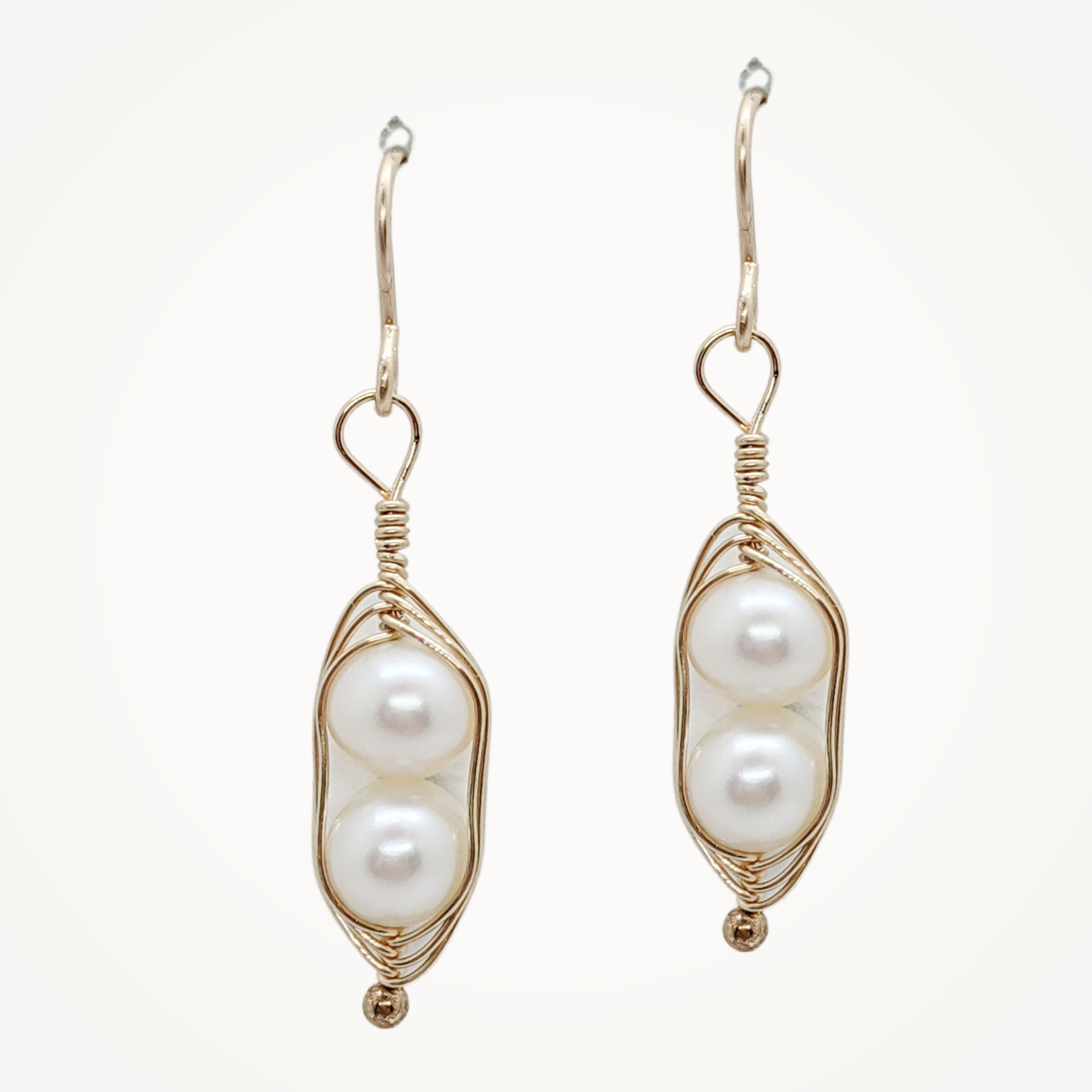 Gold Peapod Earrings • Two Peas