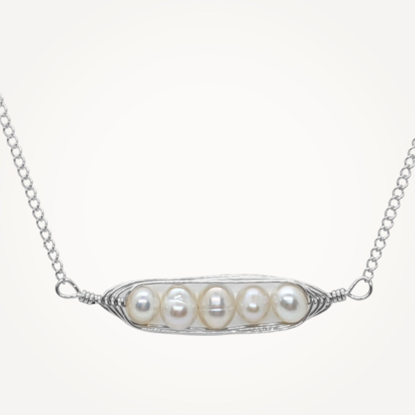 Tiny Silver Peapod Necklace • Your Choice of Peas