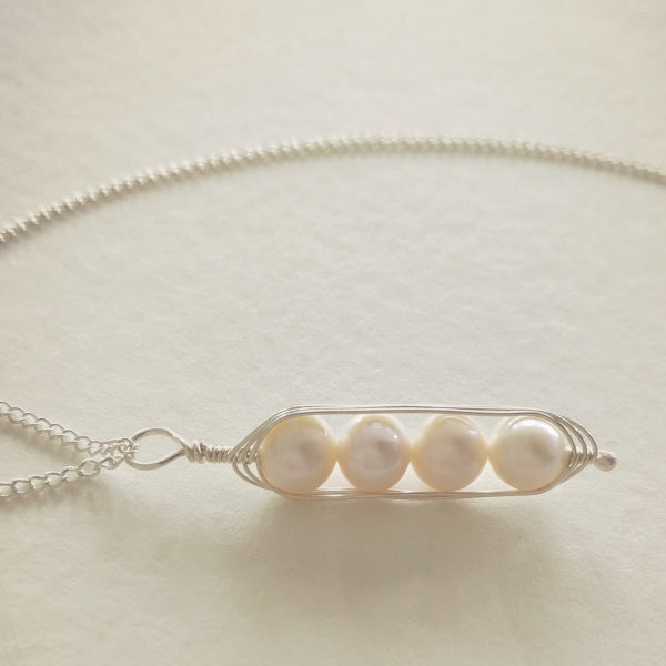 Silver Peapod Necklace • Your Choice of Peas