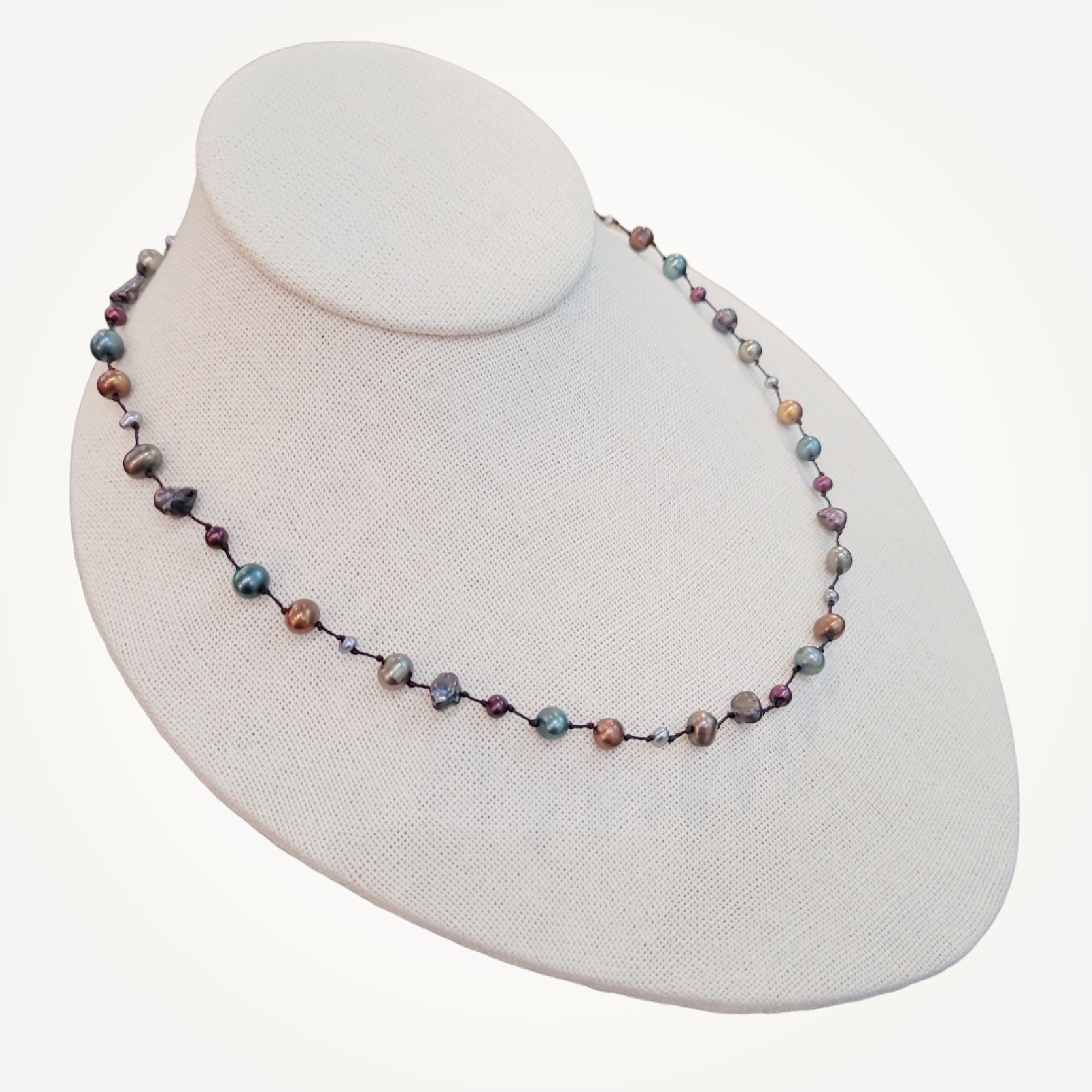 Jewel Tone Necklace • Freshwater Pearl